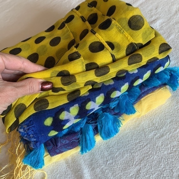 💐5/25 4 bright colored decorative scarfs wraps one infinity butterfly ombré - Picture 10 of 11